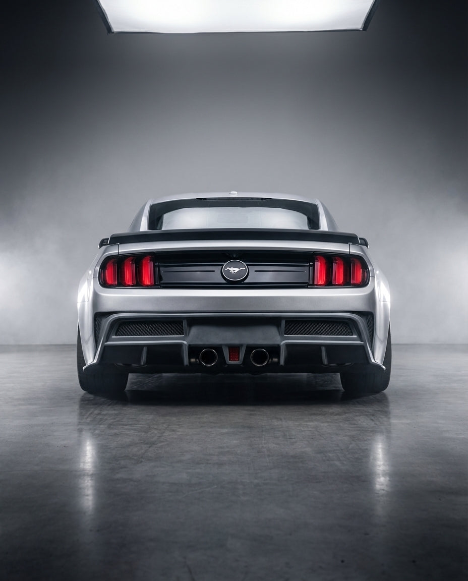 2015-2023 Ford Mustang Hyper Style Rear Bumper - 1 Piece - FRP