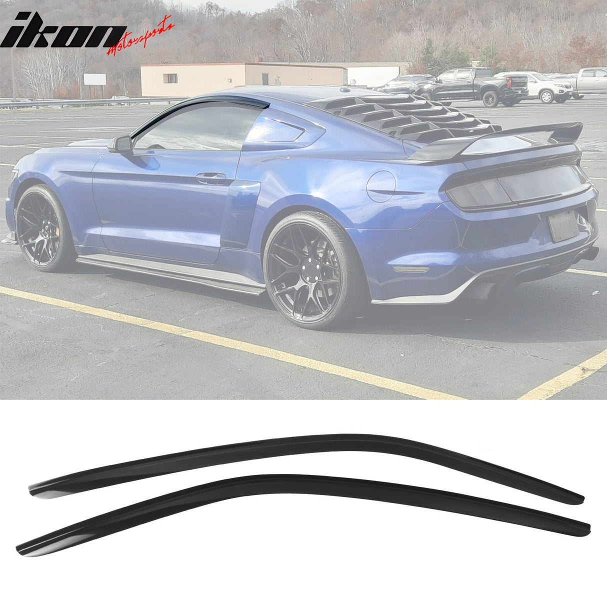 2015-2024 Ford Mustang Coupe Window Visors Slim Smoke Tinted Acrylic