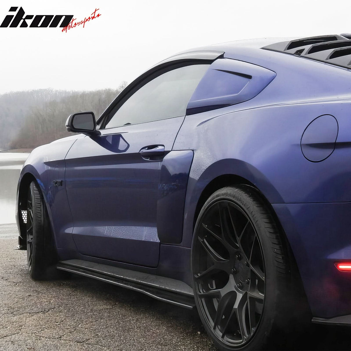 2015-2024 Ford Mustang Coupe Window Visors Slim Smoke Tinted Acrylic