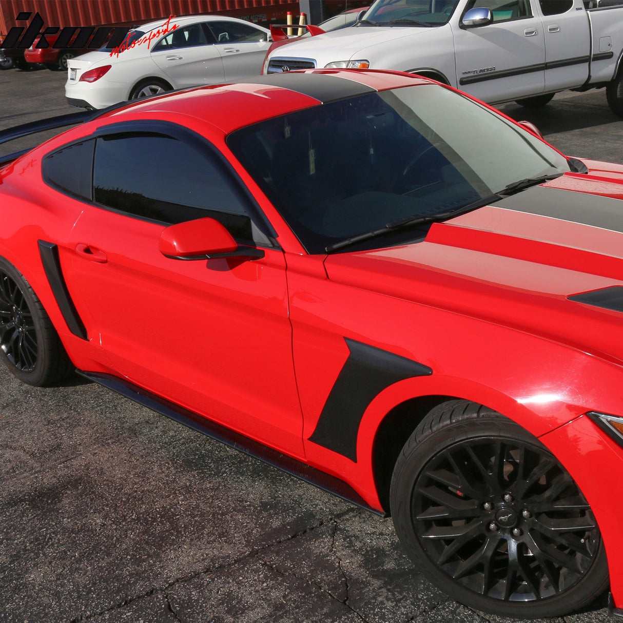 2015-2024 Ford Mustang Coupe Window Visors Slim Smoke Tinted Acrylic