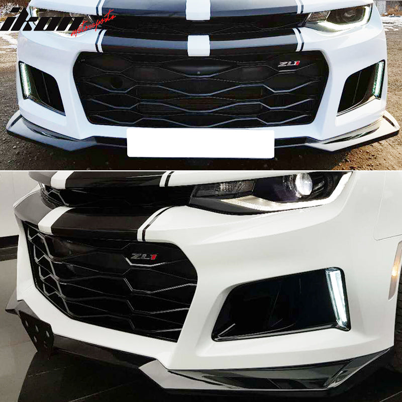 2016-2018 Chevrolet Camaro ZL1 Black Front Bumper w/ Lip & Grille PP