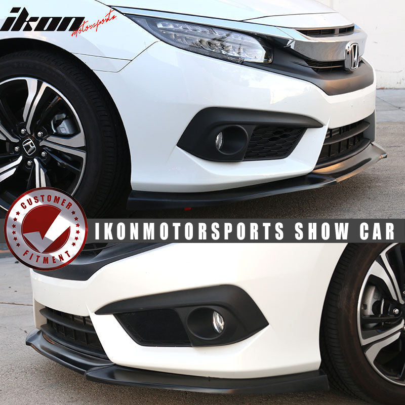 2016-2018 Honda Civic IKON GT Style Unpainted Front Lip Splitter PU