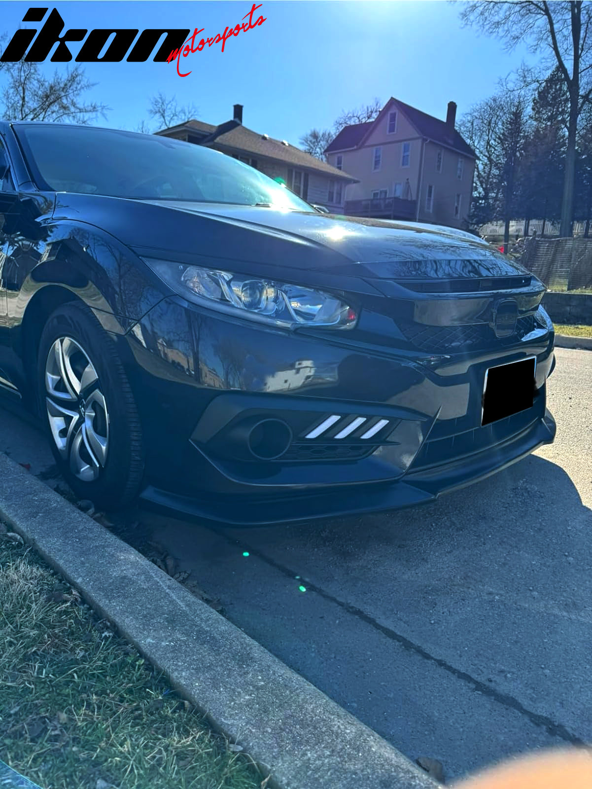 2016-2018 Honda Civic IKON GT Style Unpainted Front Lip Splitter PU