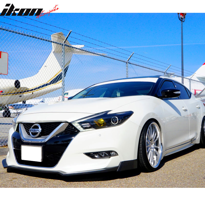 2016-2018 Nissan Maxima Unpainted Black Front Bumper Lip Splitter PU
