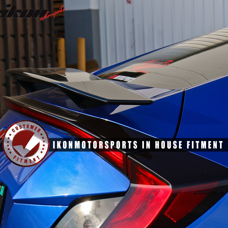 2016-2020 Honda Civic IKON Type A Gloosy Black Rear Spoiler Wing ABS