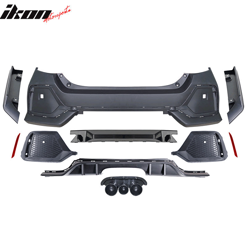 2016-2021 Honda Civic 10th-Gen CTR Rear Bumper Cover Type R Black PP