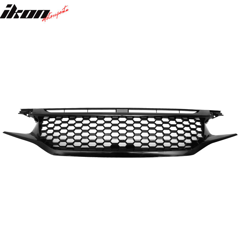 2016-2021 Honda Civic Coupe Sedan Hatchback Mesh Grille w/2PC Eyebrows