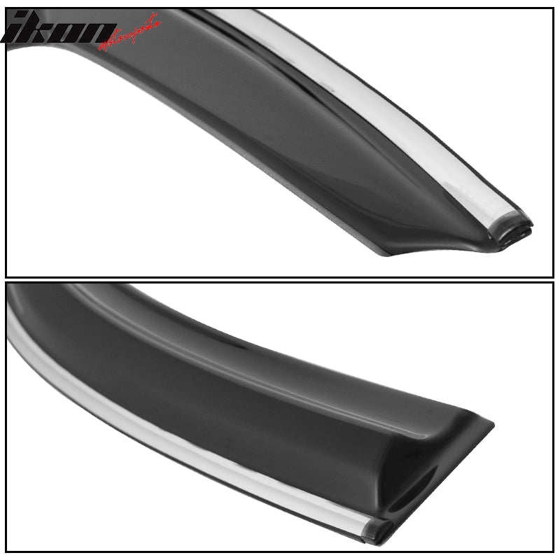 2016-2021 Honda Civic Sedan Smoke Chrome Mugen Window Visors Acylic