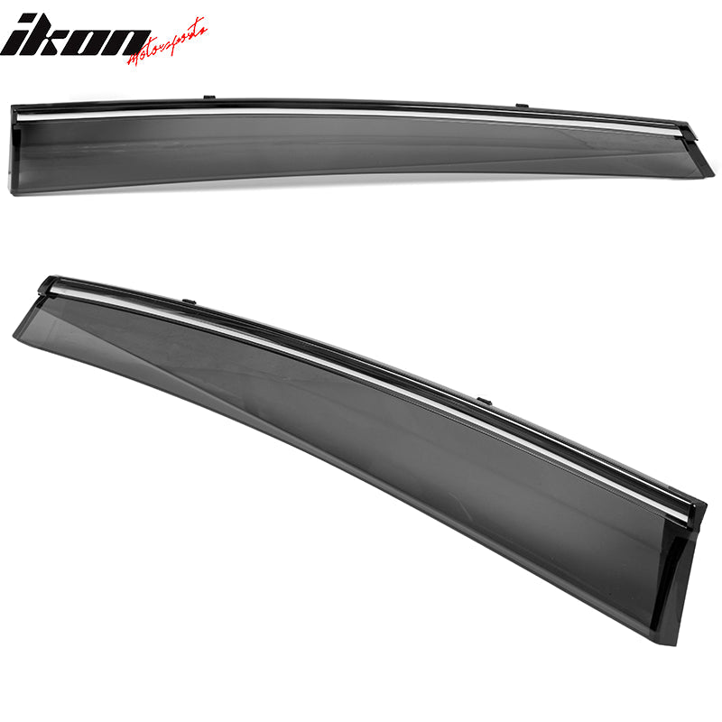 2016-2021 Honda Civic OE/Factory Style Window Visors w/ Chrome Trim PC