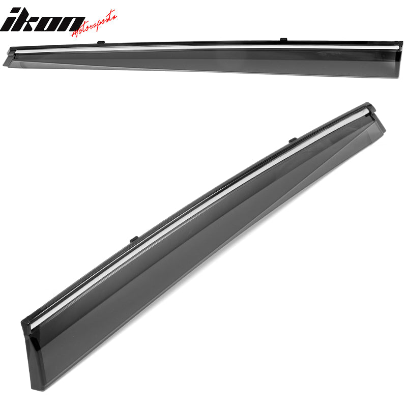 2016-2021 Honda Civic OE/Factory Style Window Visors w/ Chrome Trim PC