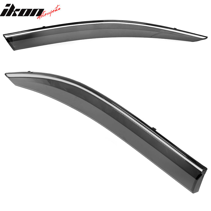 2016-2021 Honda Civic OE/Factory Style Window Visors w/ Chrome Trim PC