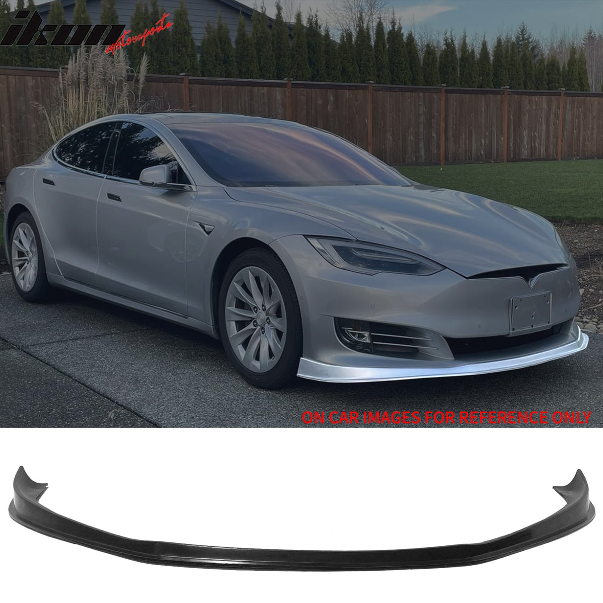 2016-2021 Tesla Model S MDA Style Unpainted Black Front Bumper Lip PU