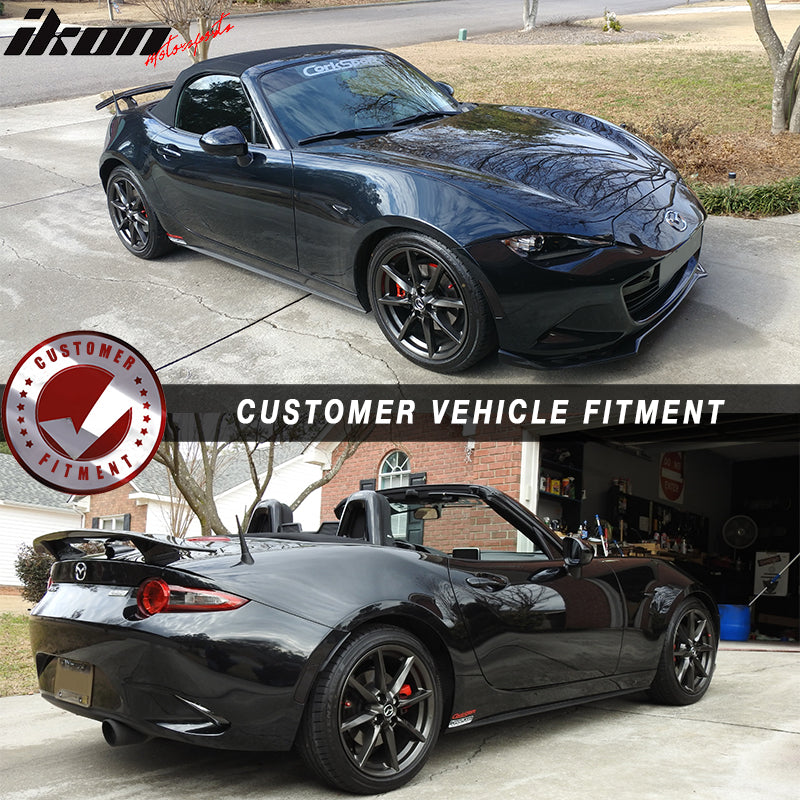 2016-2023 Mazda Miata IKON Type A Glossy Black Rear Spoiler Wing ABS