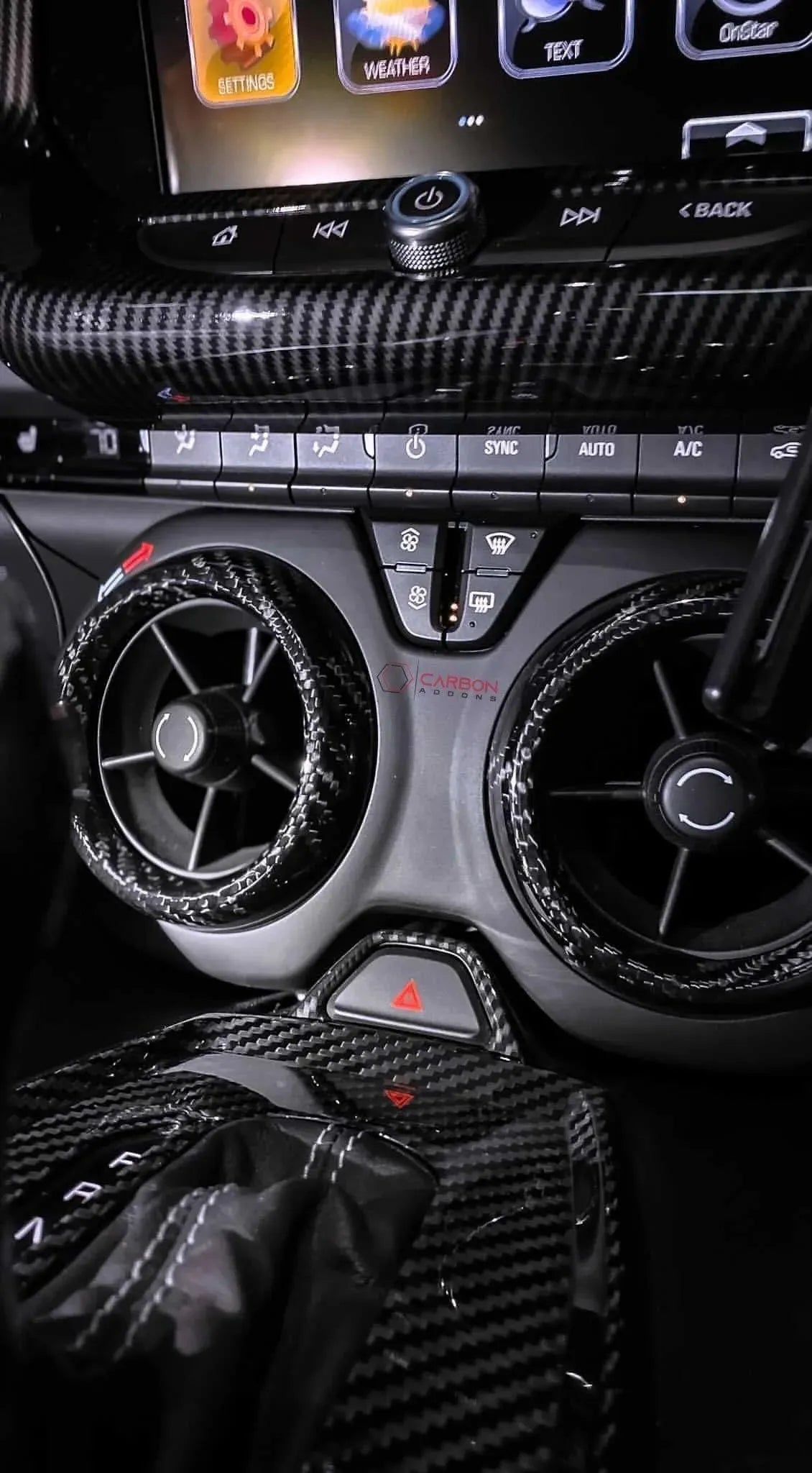 2016-2024 Camaro Carbon Fiber Center Console AC Vent Covers