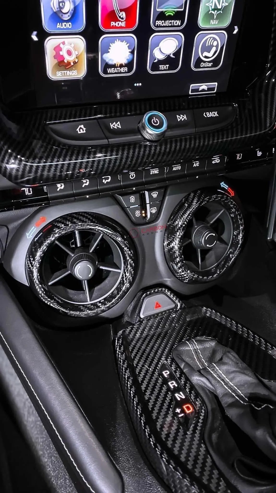 2016-2024 Camaro Carbon Fiber Center Console AC Vent Covers