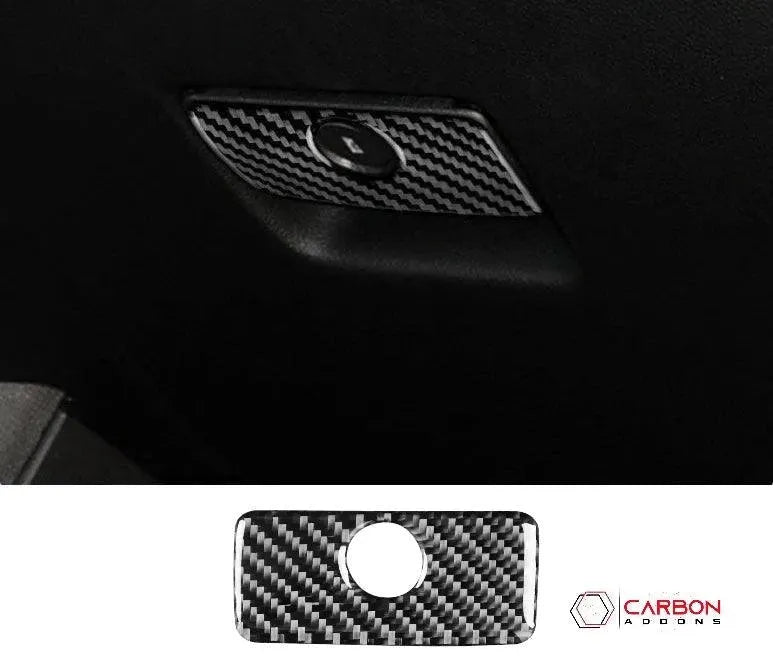 2016-2024 Camaro Carbon Fiber Glove Box Handle Overlay
