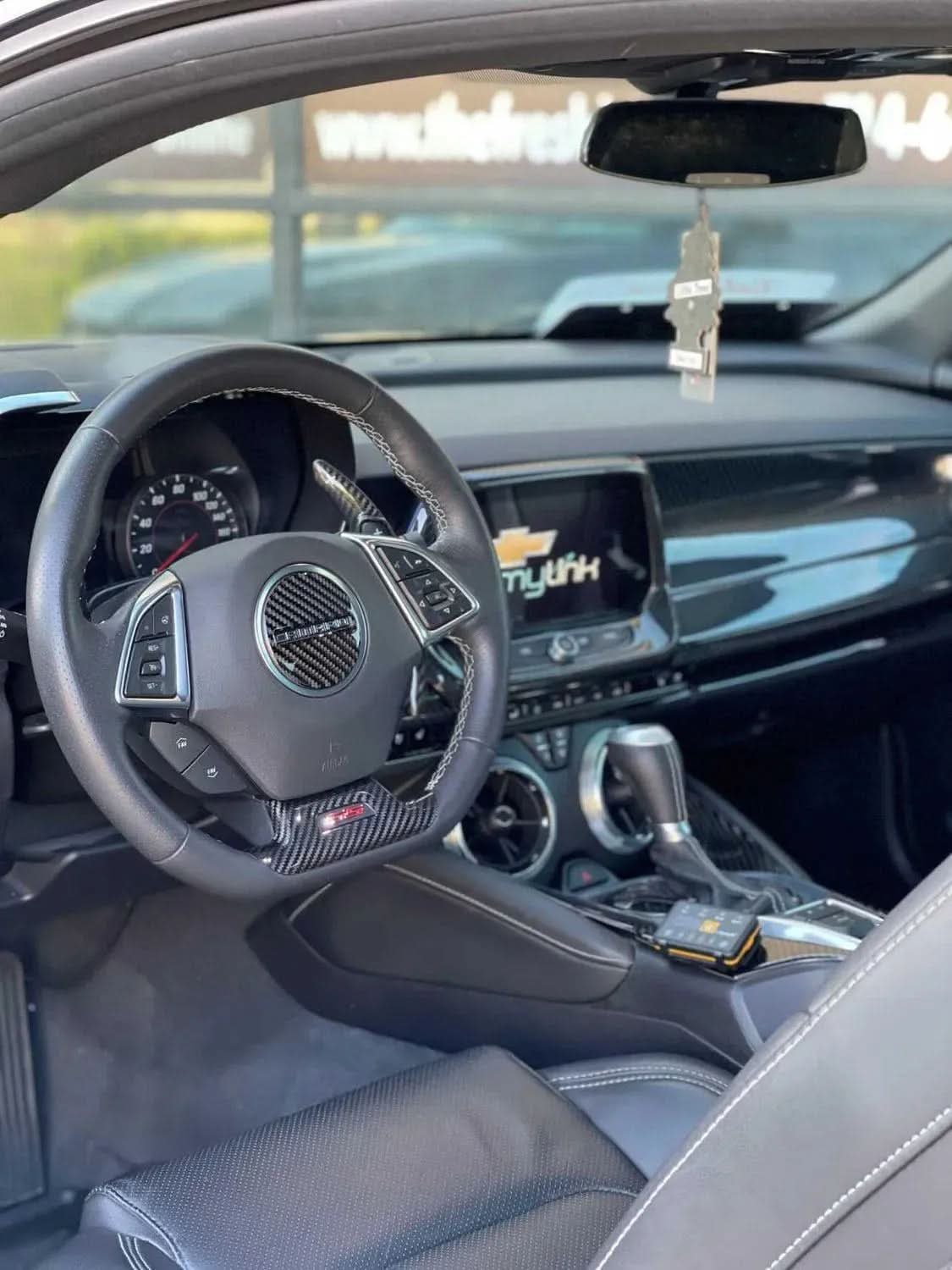 2016-2024 Camaro Carbon Fiber Lower Steering Wheel Emblem Trim Cover