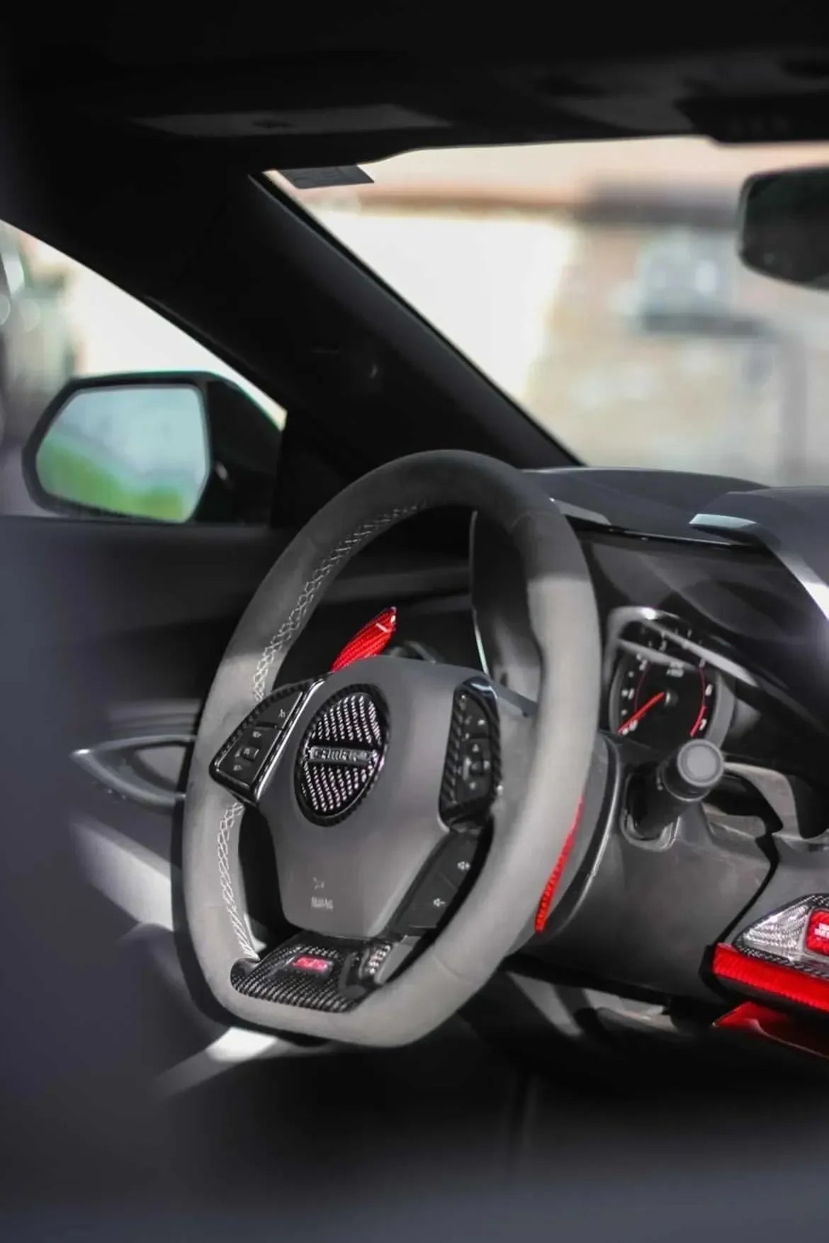 2016-2024 Camaro Carbon Fiber Lower Steering Wheel Emblem Trim Cover