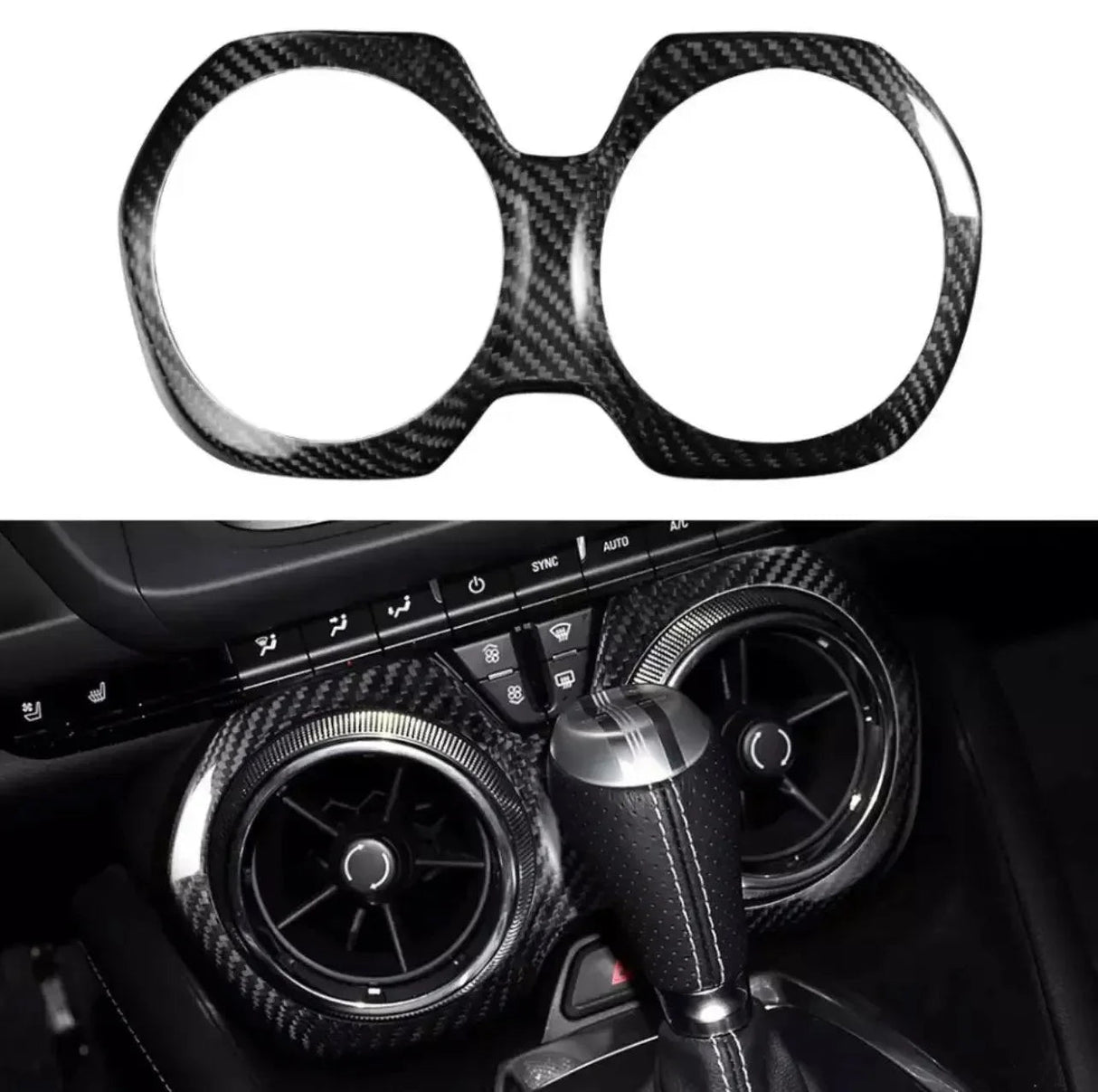 2016-2024 Camaro Real Carbon Fiber Center Console AC Vent Trim Cover