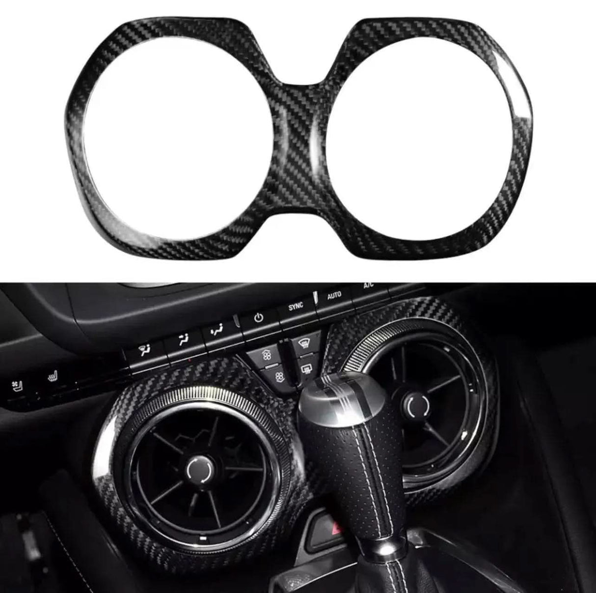 2016-2024 Camaro Real Carbon Fiber Center Console AC Vent Trim Cover