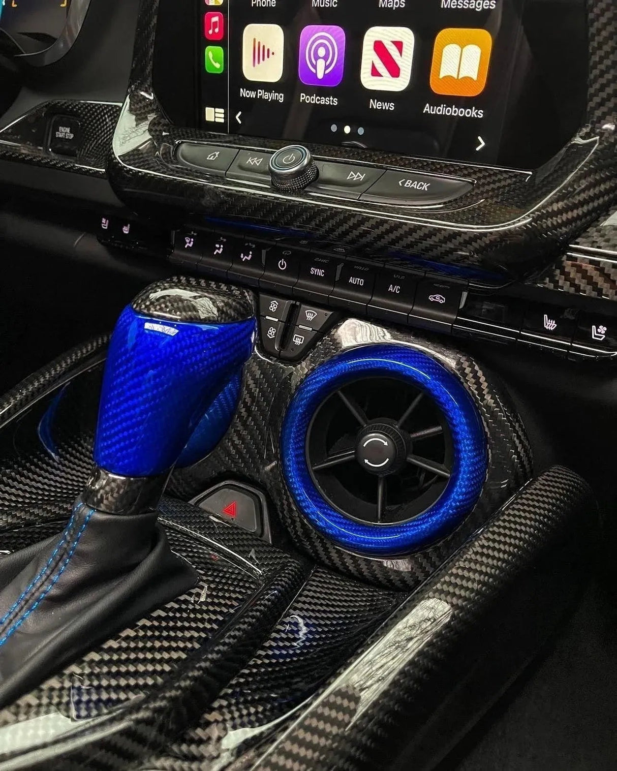 2016-2024 Camaro Real Carbon Fiber Center Console AC Vent Trim Cover