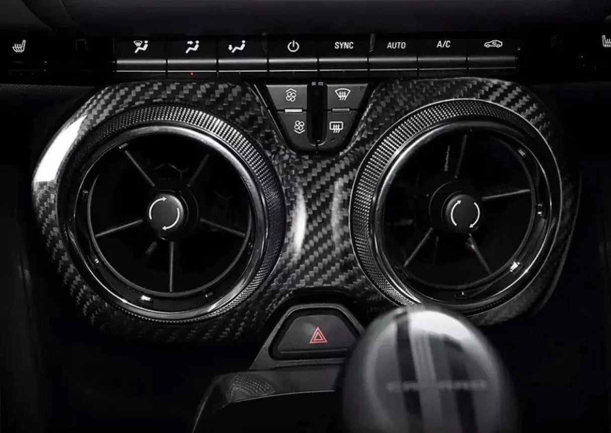 2016-2024 Camaro Real Carbon Fiber Center Console AC Vent Trim Cover