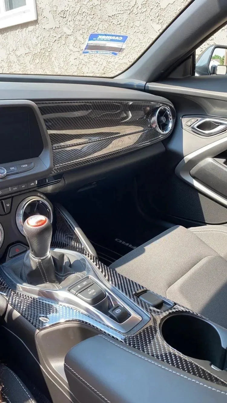 2016-2024 Camaro Real Carbon Fiber Center Console Overlay