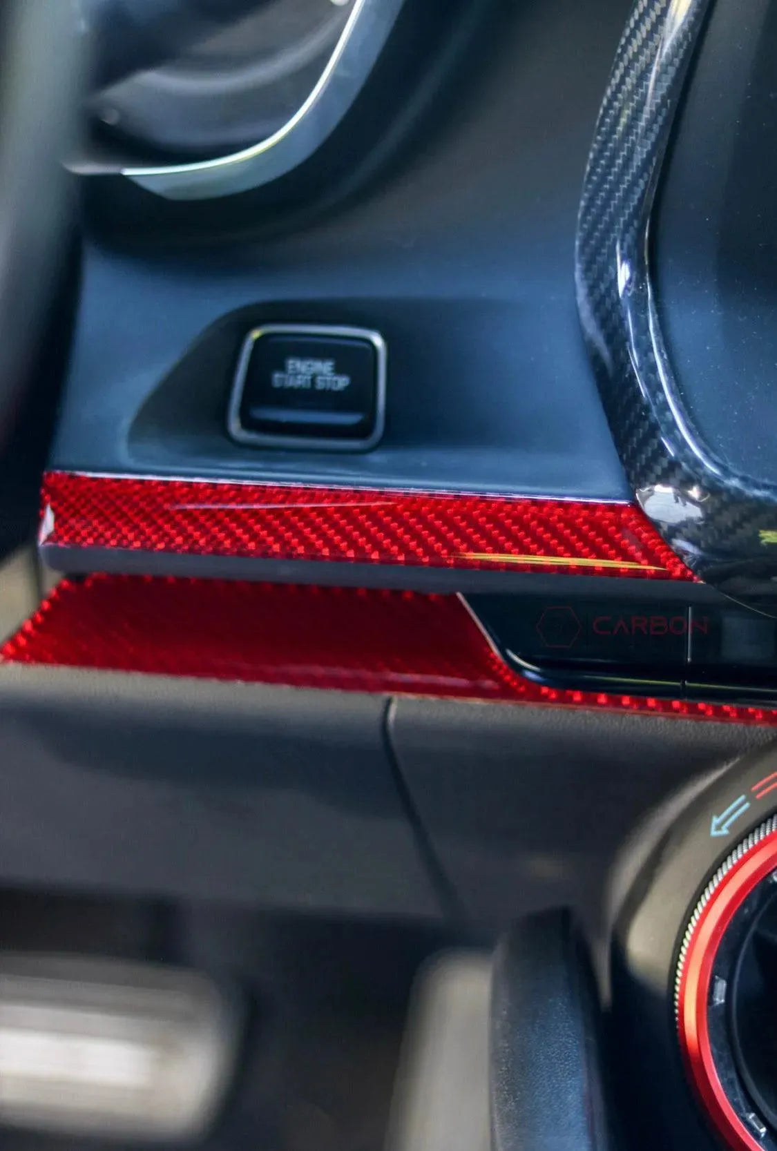 2016-2024 Camaro Real Carbon Fiber Lower Dashboard Overlay