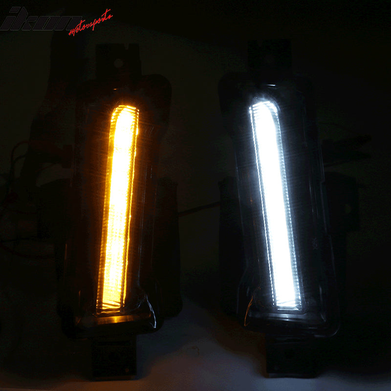 2016-2024 Chevy Camaro Clear Fog Lights w/ Amber Switchback Signal ABS