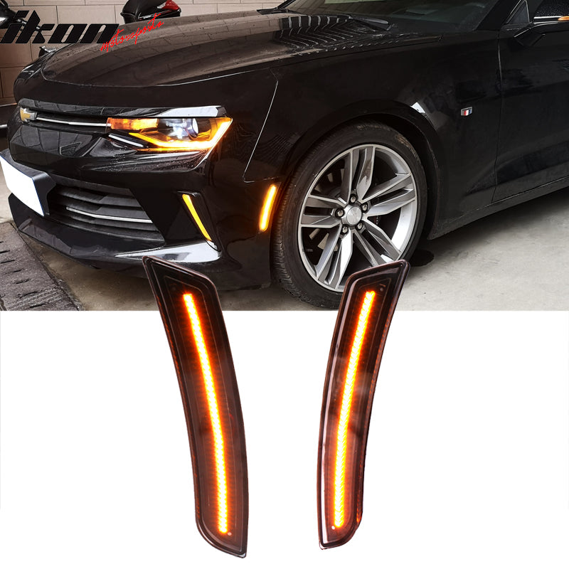 2016-2024 Chevy Camaro Front Rear Side Marker Lights Yellow Red Lamps