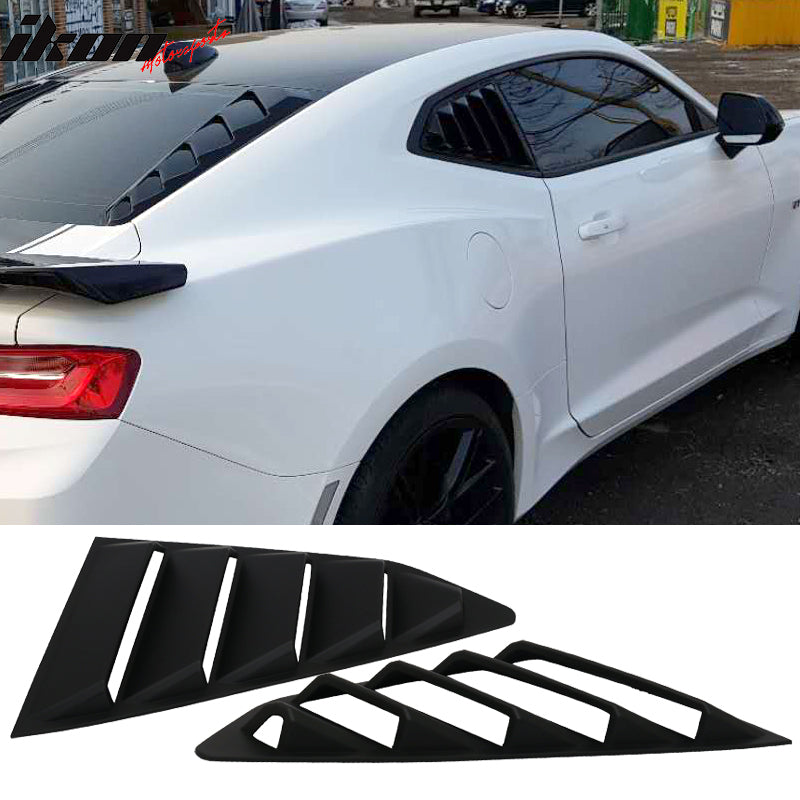 2016-2024 Chevy Camaro Unpainted Rear Side Window Louver Air Vent ABS