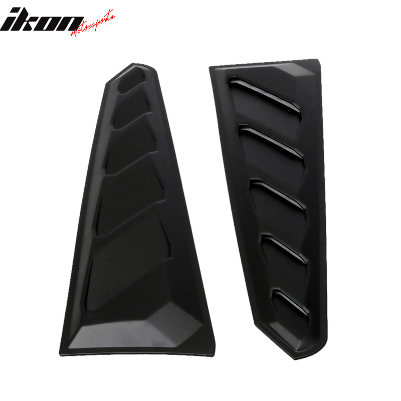 2016-2024 Chevy Camaro Black Rear Window Louvers Pair ABS