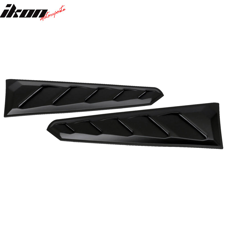 2016-2024 Chevy Camaro Black Rear Window Louvers Pair ABS