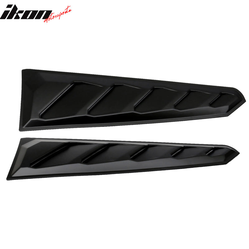 2016-2024 Chevy Camaro Black Rear Window Louvers Pair ABS