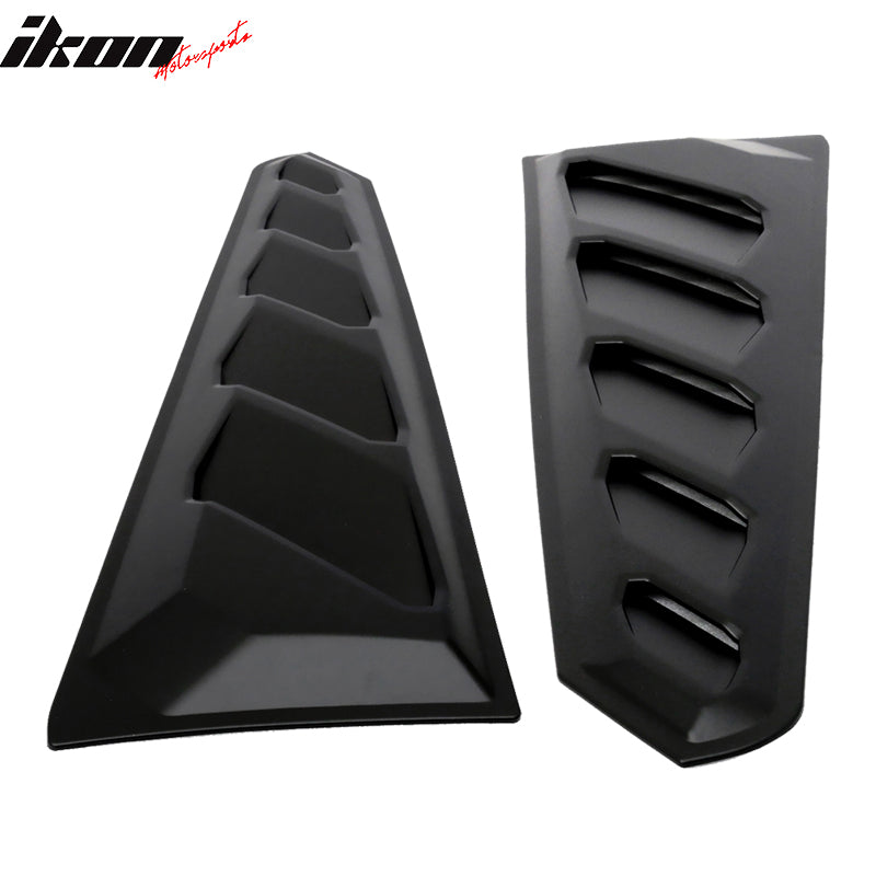 2016-2024 Chevy Camaro Black Rear Window Louvers Pair ABS