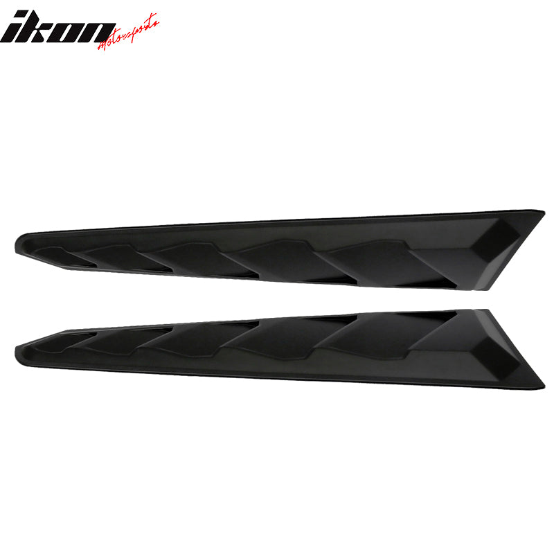 2016-2024 Chevy Camaro Black Rear Window Louvers Pair ABS