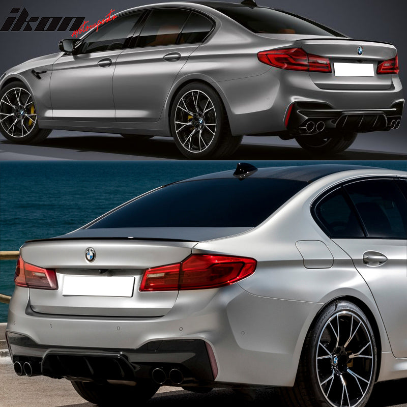 2017-2020 BMW 5 Series G30 Rear Bumper Lip Diffuser Quad Outlets