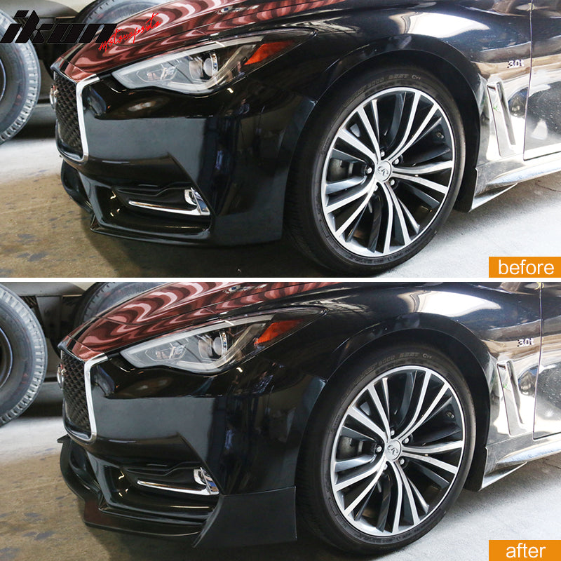 2017-2020 Infiniti Q60 Coupe S Style Front Bumper Lip - PU