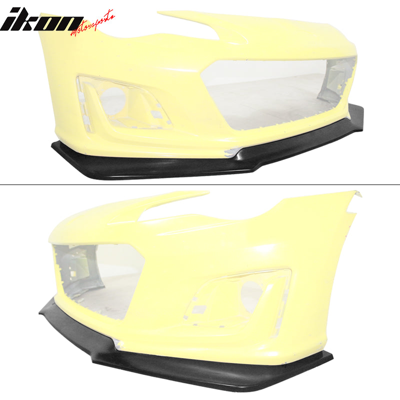 2017-2020 Subaru BRZ IKON V6 Style Unpainted Black Front Bumper Lip PU