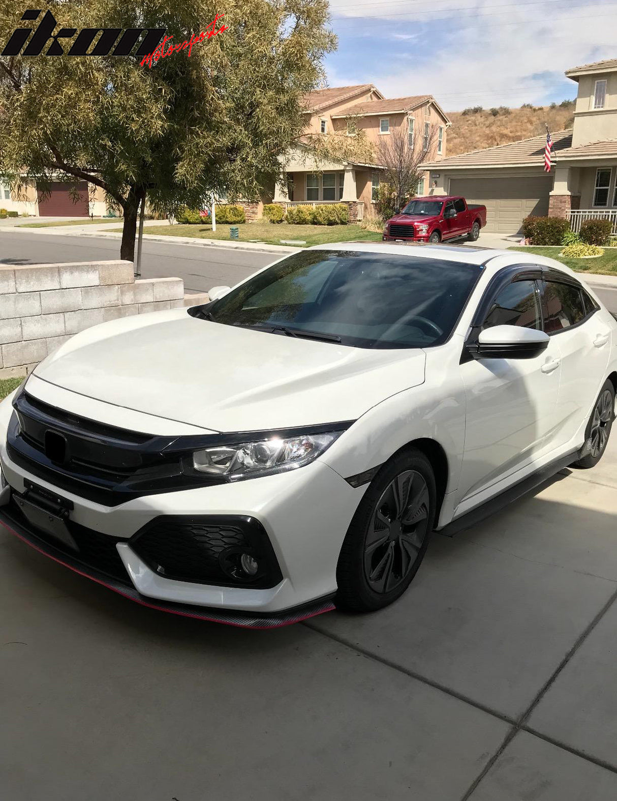 2017-2021 Honda Civic Hatchback 4PCS Mugen Style Window Visors Acrylic