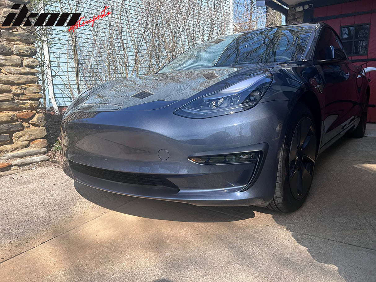 2017-2023 Tesla Model 3 Matte Black IKON Style Fog Light Trims ABS 2PC