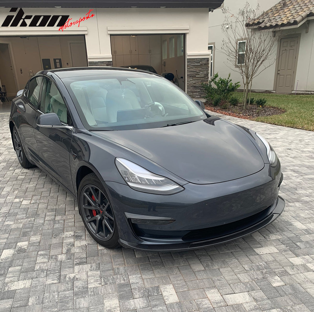 2017-2023 Tesla Model 3 Carbon Fiber Print IKON Style Fog Light Trims