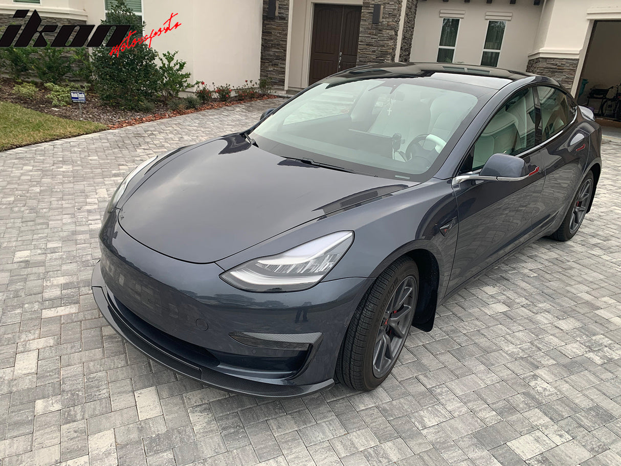 2017-2023 Tesla Model 3 Carbon Fiber Print IKON Style Fog Light Trims