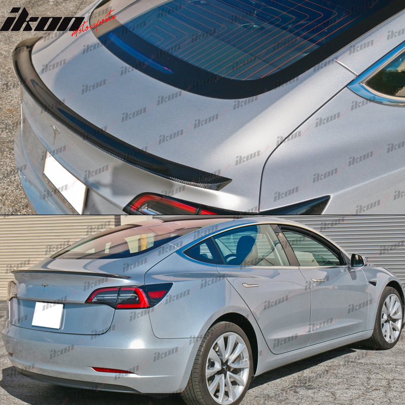 2017-2023 Tesla Model 3 IKON Style Rear Spoiler Carbon Fiber