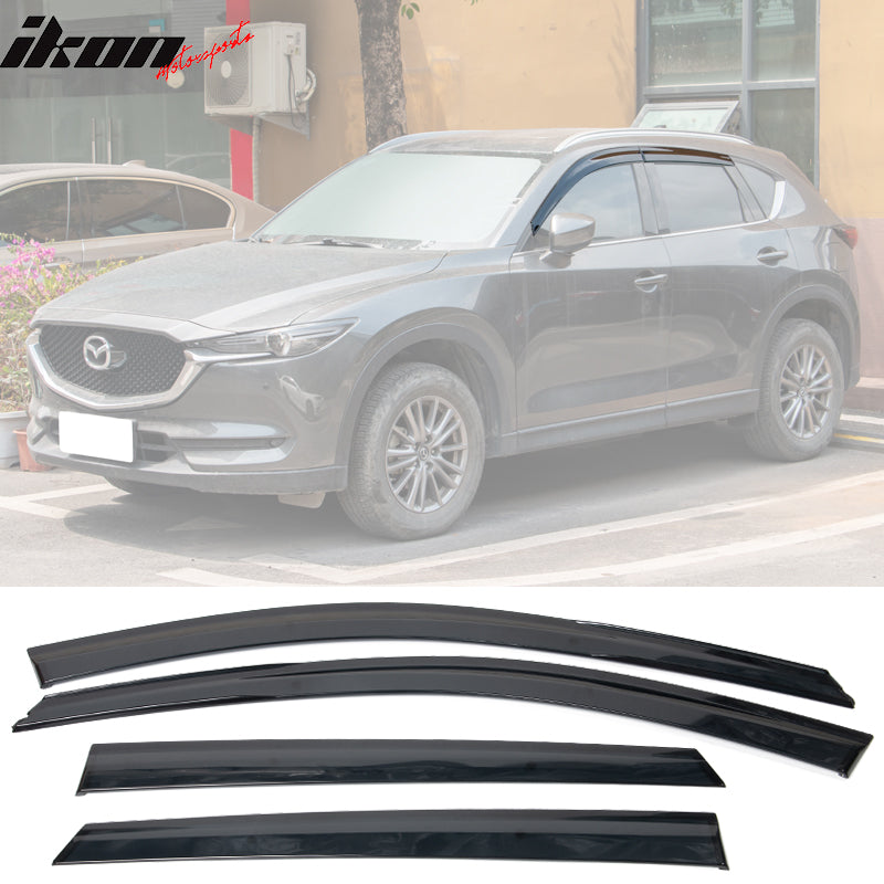 2017-2025 Mazda CX5 Slim Style Smoke Tinted Window Visor Polycarbonate