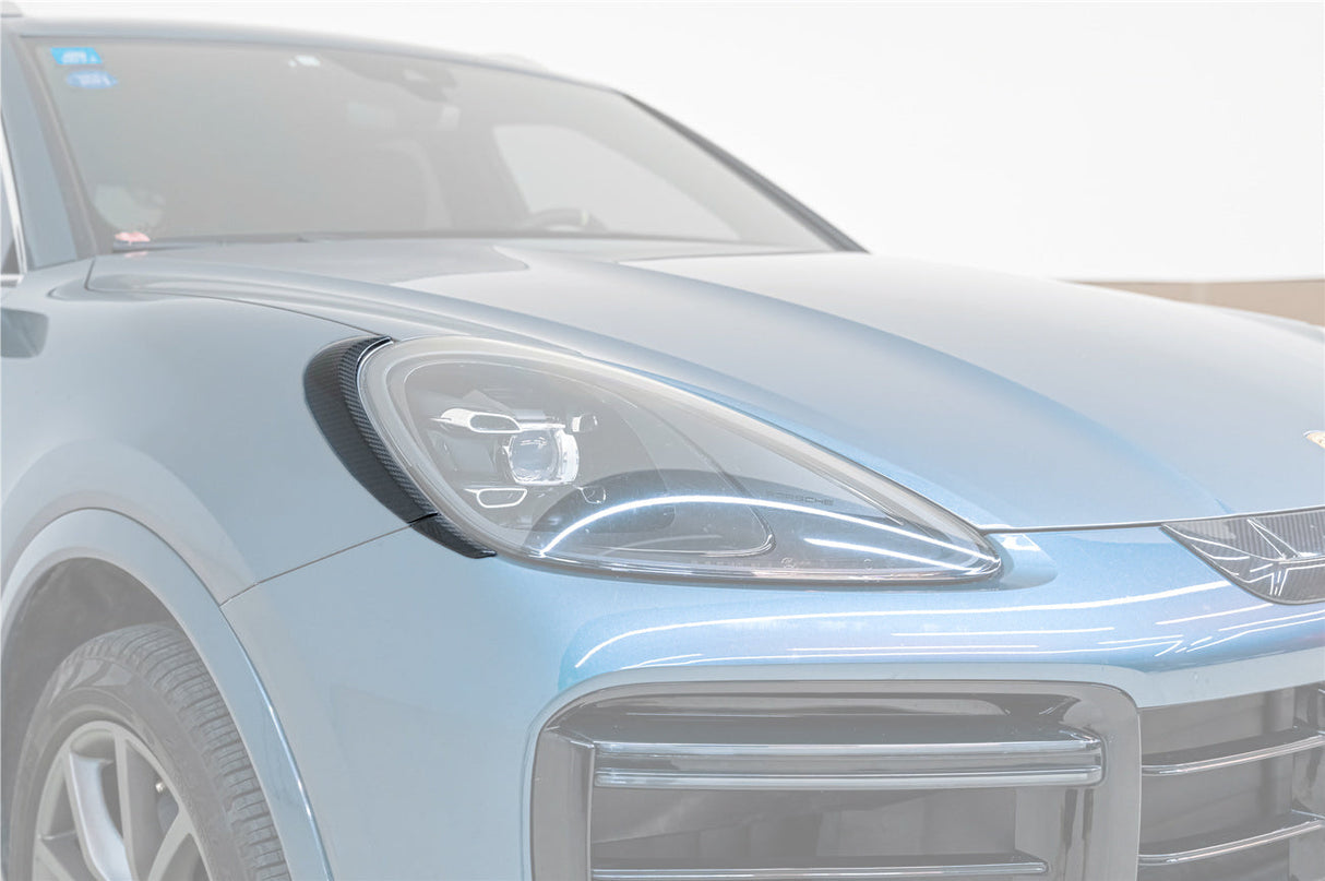 2018-2023 Porsche 9Y0.1 Cayenne S E-Hybrid Turbo MSY Style Dry Carbon Fiber Headlight Eyelid Eyebrow Cover