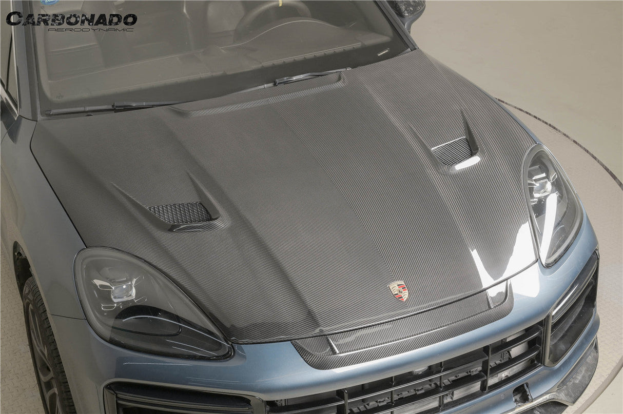 2018-2023 Porsche 9Y0 Cayenne S Coupe E-Hybrid MSY Style Dry Carbon Fiber Hood