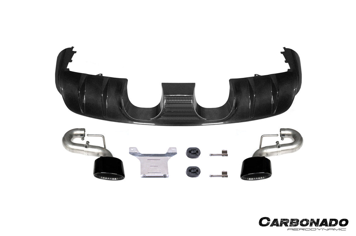2018-2023 Porsche 9Y0 9YA Cayenne Turbo Convert TurboGT-Style Rear Diffuser With Exhaust Adapter Pipe | Fits Turbo S E-Hybrid, Turbo