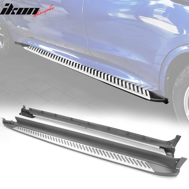 2018-2024 BMW X3 G01 Black Silver Running Boards Side Step Bars Pair