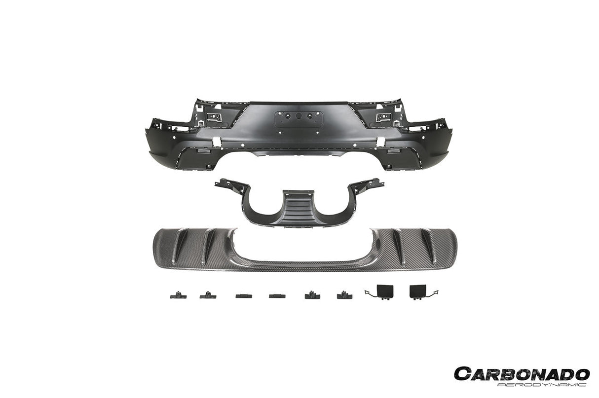 2018-2026 Porsche 9Y0 9Y3 Cayenne SUV and Coupe Convert TurboGT Style Rear Bumper With Exhaust Adapter Pipe | Fits S, E-Hybrid